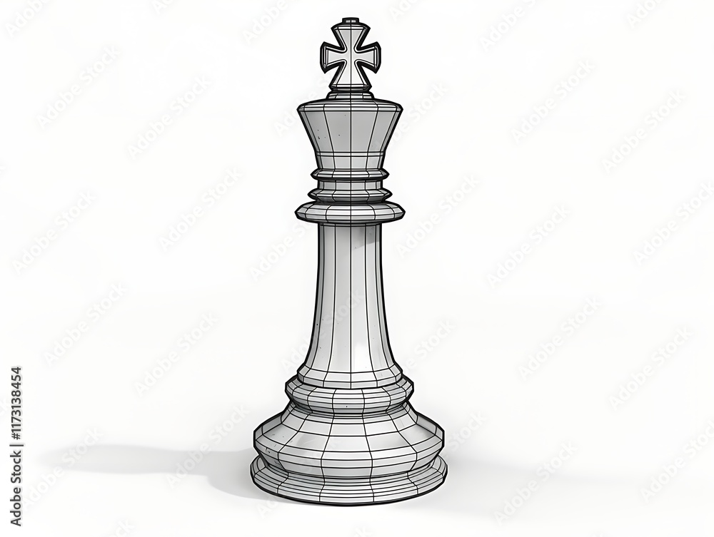Outline of a chess piece (king) on a white background Outline of a chess piece (king) on a white background