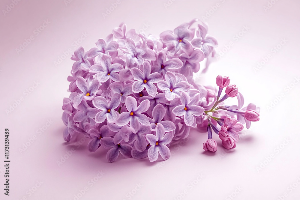 Close-up of blooming lilac with serene springtime backdrop Close-up of blooming lilac with serene springtime backdrop