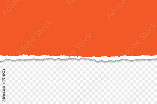 Orange Torn Paper Edge with Transparent Background