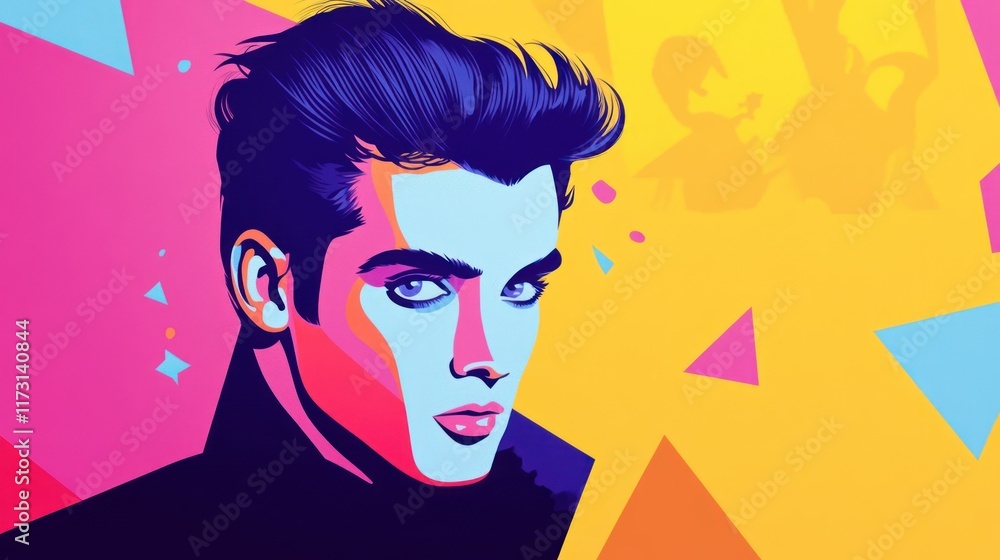 80s Pop Icon: A Vibrant Retro Portrait 80s Pop Icon: A Vibrant Retro Portrait
