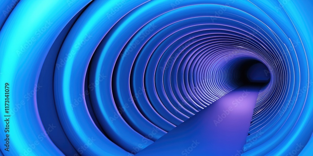 A vivid blue tunnel with concentric circular patterns, creating a sense of depth and motion, leading into darkness. A vivid blue tunnel with concentric circular patterns, creating a sense of depth and motion, leading into darkness.