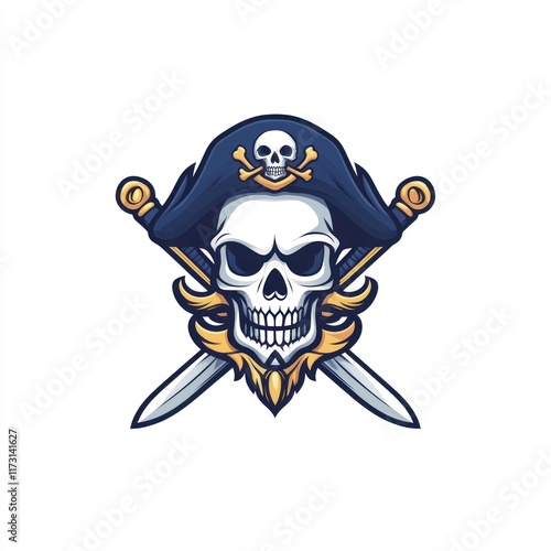 Wallpaper Mural Pirate Skull With Crossed Swords And Hat Torontodigital.ca