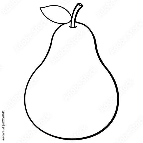 Pear line art art vector