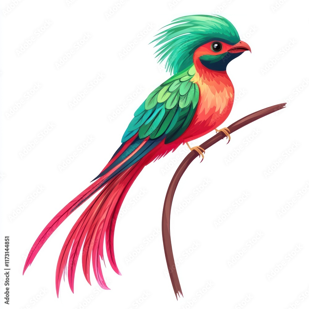 Obraz premium Vibrant Tropical Bird Perched on Branch