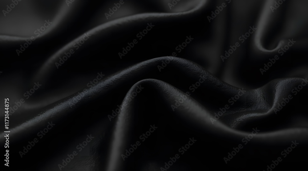 Fototapeta premium Abstract Draped Black Fabric Texture