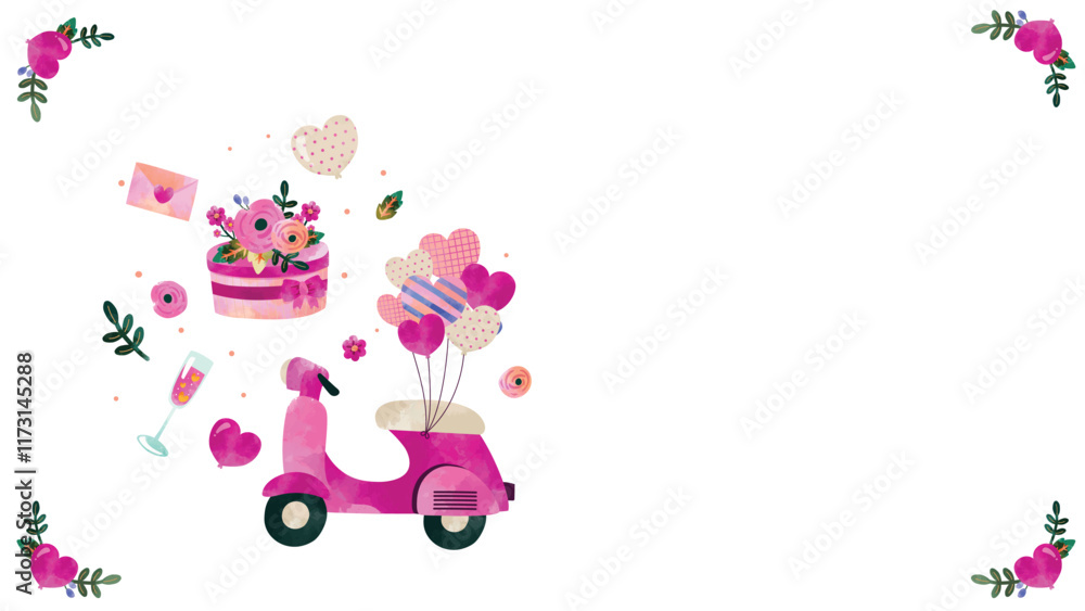 Valentine day's background with heart and people ilustration Valentine day's background with heart and people ilustration