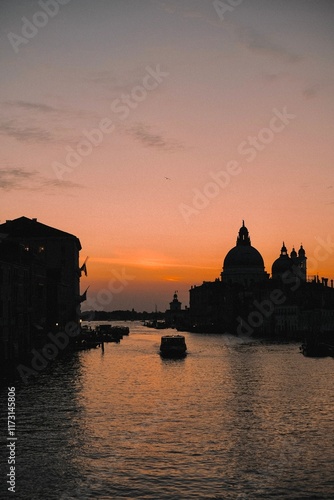 Photography sunset over the city Venice