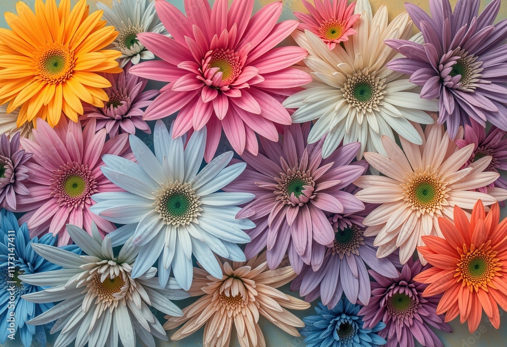 Fototapeta premium Colorful gerbera daisies in full bloom