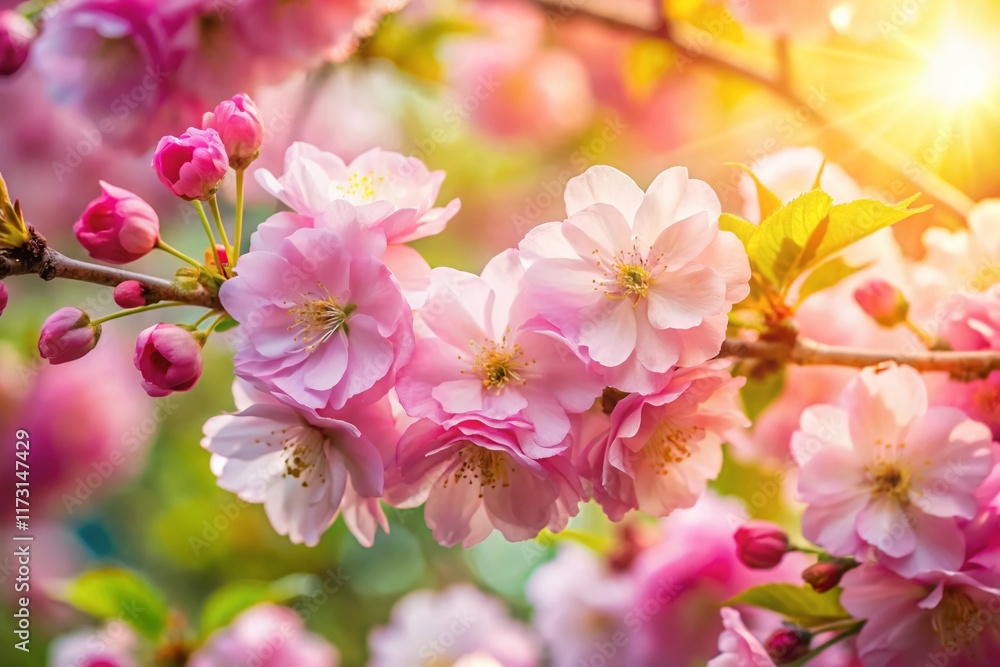 Close-Up of Delicate Pink Tree Blossoms in Spring - Vibrant Nature Photography Close-Up of Delicate Pink Tree Blossoms in Spring - Vibrant Nature Photography