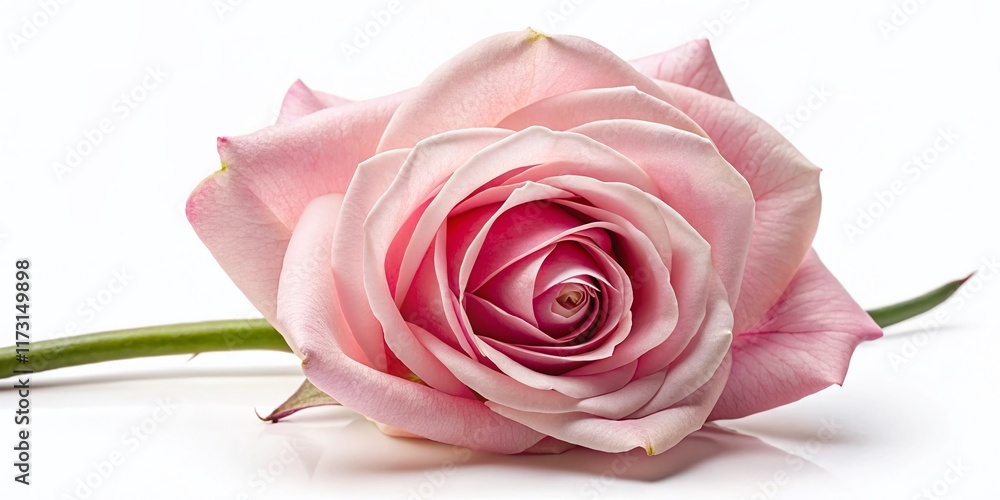 Close-up Pink Rose Flower Isolated on White Background, Clipping Path, Nature Photography for Design Close-up Pink Rose Flower Isolated on White Background, Clipping Path, Nature Photography for Design