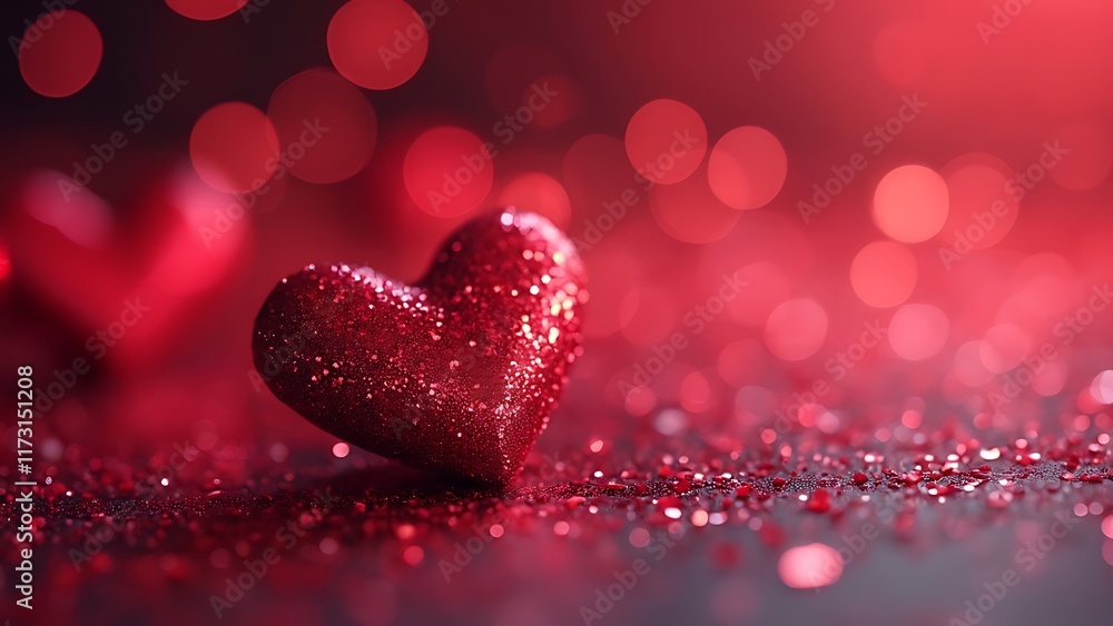 Red hearts on a vibrant background for Valentine's Day celebration and decoration Red hearts on a vibrant background for Valentine's Day celebration and decoration