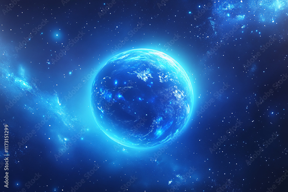 Fototapeta premium Serene outer space landscape captured with stars and galaxies