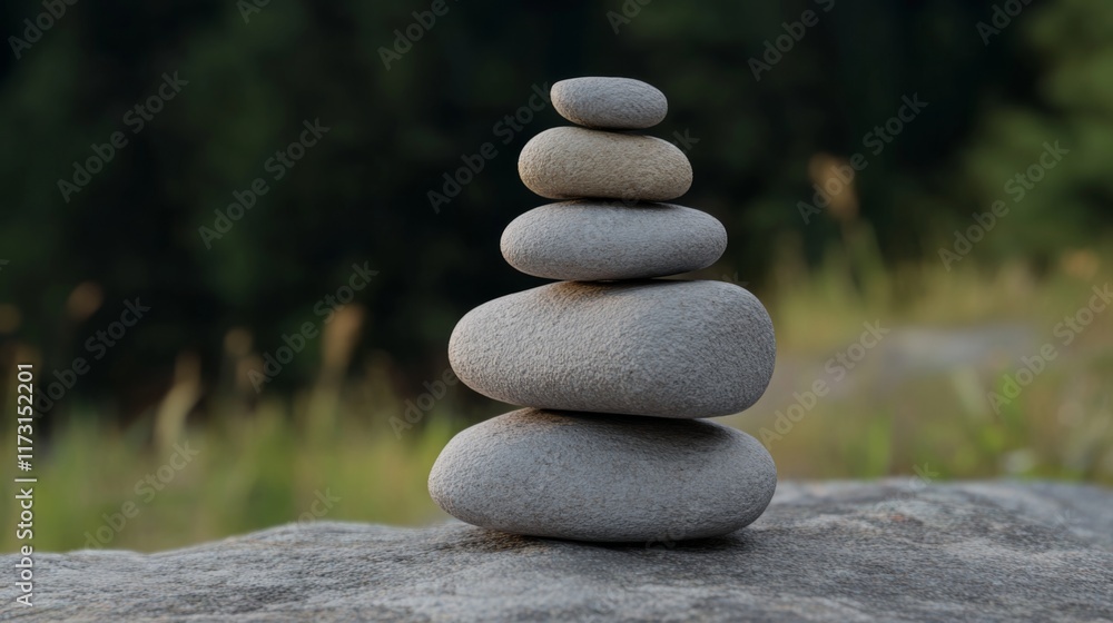 Balanced stones stack in nature; serenity, zen. Balanced stones stack in nature; serenity, zen.
