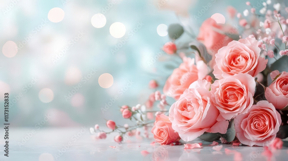 Delicate Peach Roses: A Soft Bouquet of Spring's Embrace Delicate Peach Roses: A Soft Bouquet of Spring's Embrace