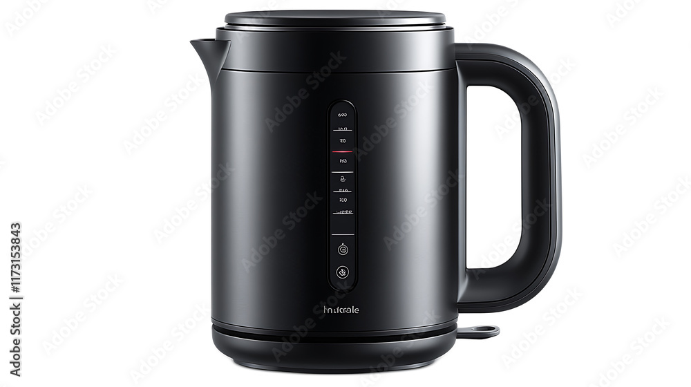Sleek Black Electric Kettle: A modern, matte black electric kettle with digital temperature control, perfect for tea or coffee lovers seeking stylish kitchen appliances. Sleek Black Electric Kettle: A modern, matte black electric kettle with digital temperature control, perfect for tea or coffee lovers seeking stylish kitchen appliances.