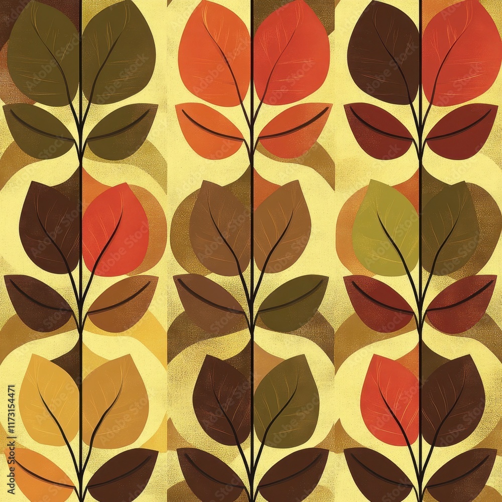Abstract Autumnal Leaf Pattern Design Abstract Autumnal Leaf Pattern Design