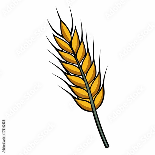 Golden Wheat Ear Illustration, Agriculture Design Element