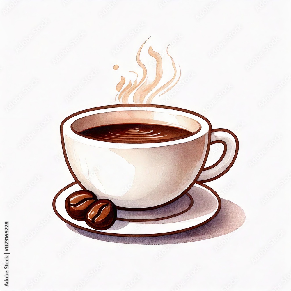 Obraz premium A Coffee Cup on a White Background