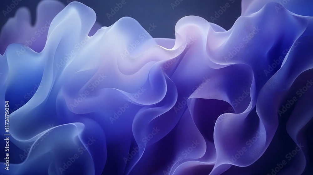 Obraz premium Abstract Blue and Purple Swirls: A Serene Digital Art