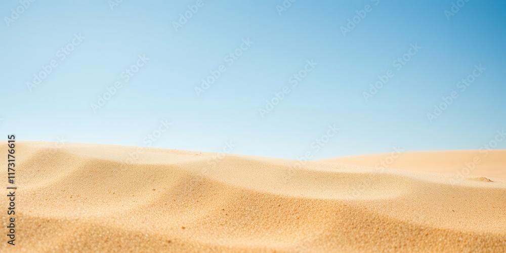 Golden Sand Dunes Under a Clear Blue Sky Desert Landscape Background Golden Sand Dunes Under a Clear Blue Sky Desert Landscape Background