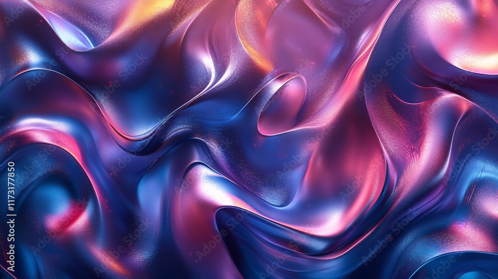 Obraz premium Abstract Purple and Blue Liquid Swirls: A Digital Art Masterpiece