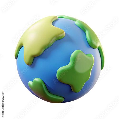 Playful 3D Render of Earth Globe - Cartoon Style