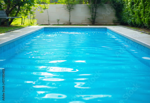 Small swimming pool in the side yard
