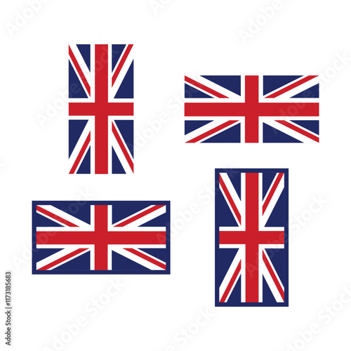 vector design of the flag of the country of England vertical and horizontal