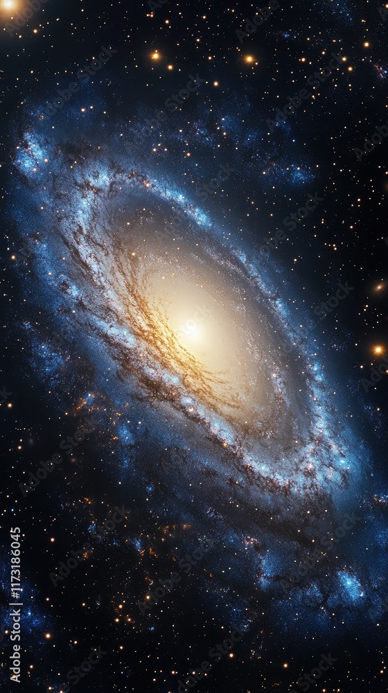 Obraz premium An amazing spiral galaxy with stars in the deep space background.