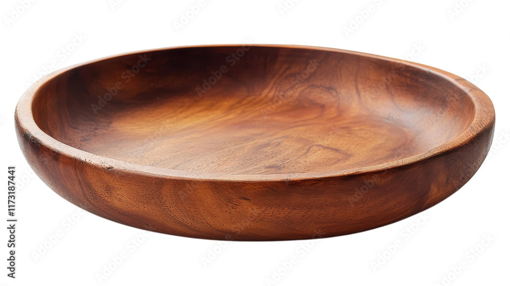 A beautifully crafted wooden bowl resting on a transparent background, showcasing its natural texture and rich color. A beautifully crafted wooden bowl resting on a transparent background, showcasing its natural texture and rich color.