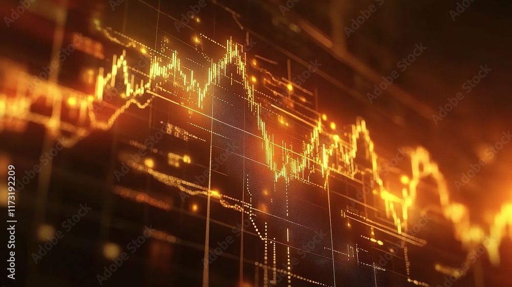 Obraz premium Abstract Financial Background with Digital Charts and Data Visualization