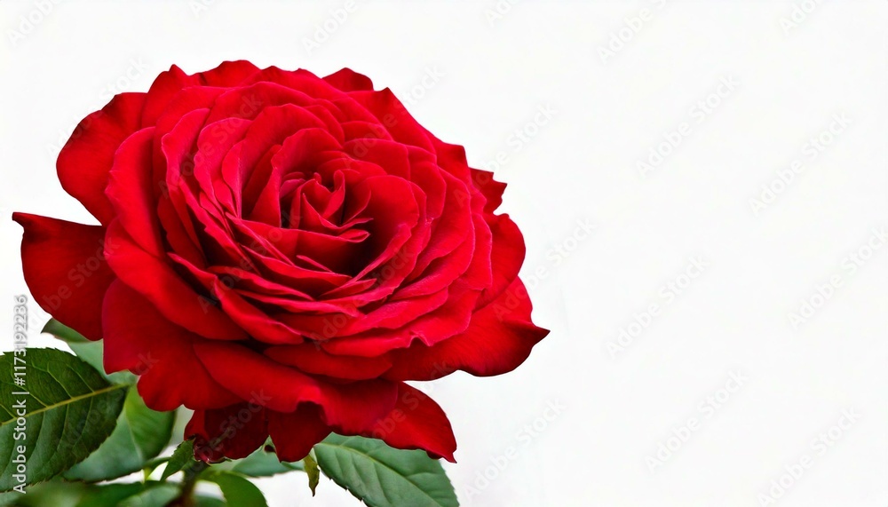 Red Rose Flower. Red Rose against on isolate white background.