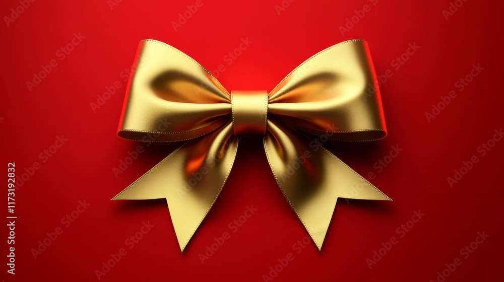 A beautifully crafted golden bow set against a vibrant red background symbolizes elegance and celebration, perfect for showcasing holiday gifts and festive decorations. A beautifully crafted golden bow set against a vibrant red background symbolizes elegance and celebration, perfect for showcasing holiday gifts and festive decorations.