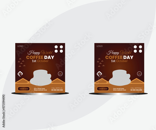 International Coffee Day vector design for international Coffee Day celebration. Suitable for flat design graphic for social media, flyer design, flat illustration, banner, template, poster photo