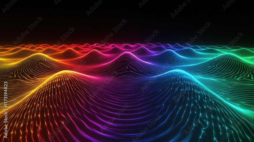 Vibrating magnetic and gravitational fields intersecting in colorful wave patterns, creating a dynamic energy display. Vibrating magnetic and gravitational fields intersecting in colorful wave patterns, creating a dynamic energy display.