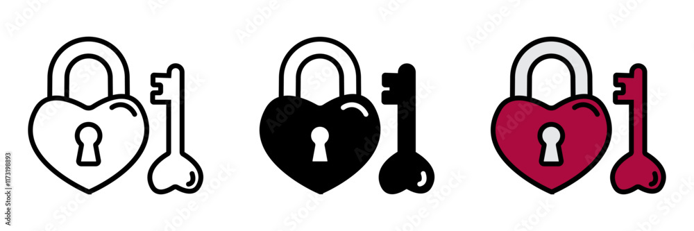 Lock and key is a romantic symbol of trust, representing the unity and security of a love connection. Lock and key is a romantic symbol of trust, representing the unity and security of a love connection.