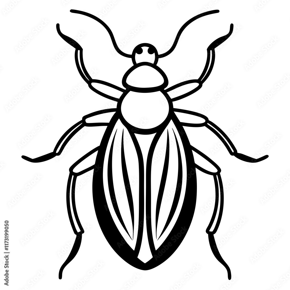 Bug vector silhouette on white background Bug vector silhouette on white background