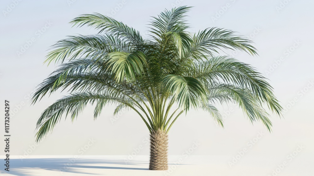 Obraz premium Single Palm Tree Against A Light Background