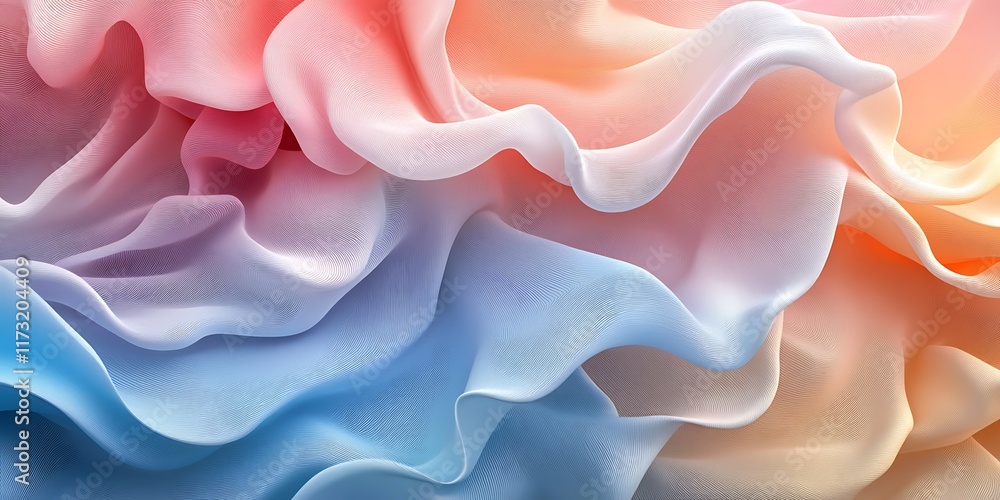 Obraz premium Pastel fabric waves, abstract background, soft texture, design element.
