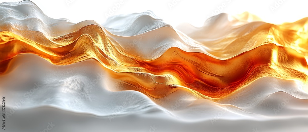 Fototapeta premium Abstract white and gold waves background design.