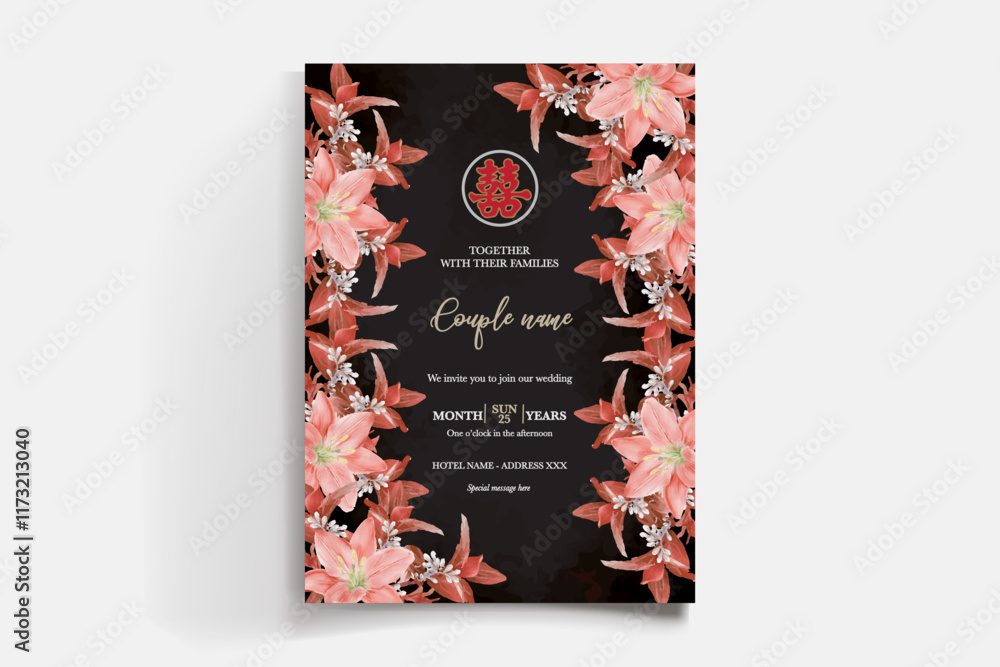 Obraz premium floral bridal shower invitation templates