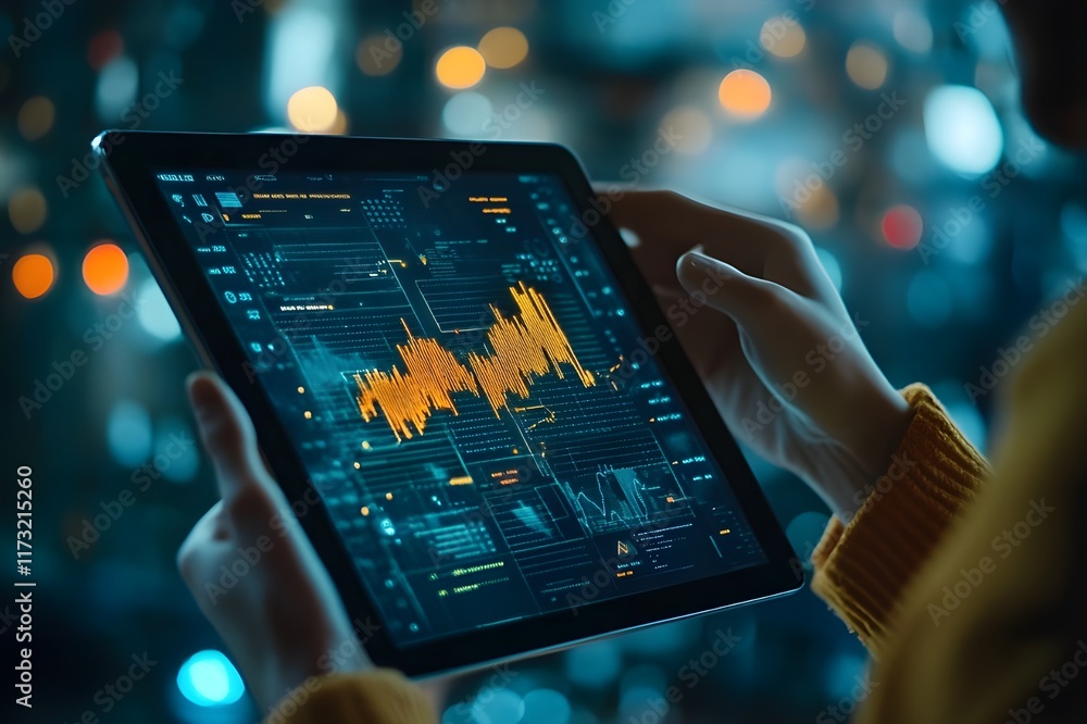 A group of entrepreneurs brainstorm ideas with a digital tablet displaying financial trends, illustrating the relationship between business and growth. A group of entrepreneurs brainstorm ideas with a digital tablet displaying financial trends, illustrating the relationship between business and growth.