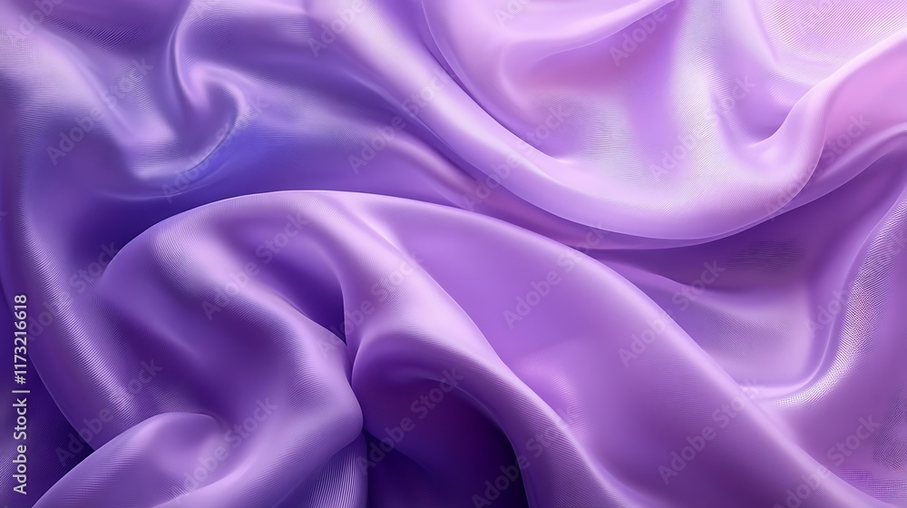 Obraz premium Lavender silk fabric draped elegantly. Background blurred. Ideal for textile design.