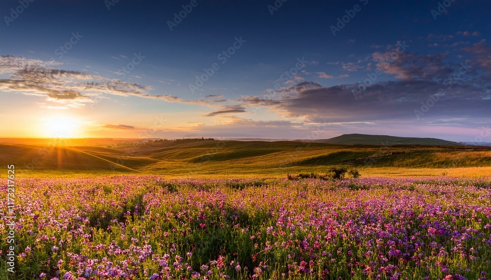 心休まる花畑の風景 心休まる花畑の風景