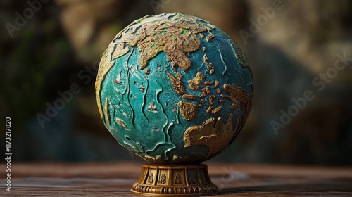 Exquisite Antique Earth Globe Ornament photo