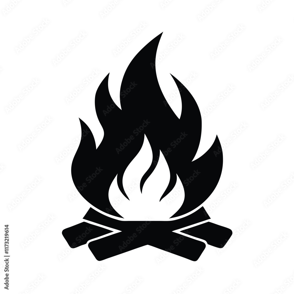 fire icon on a white background fire icon on a white background