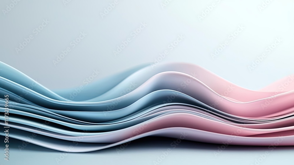 Obraz premium Pastel abstract background idea. Abstract wavy layers in soft colors, perfect for backgrounds or design projects.