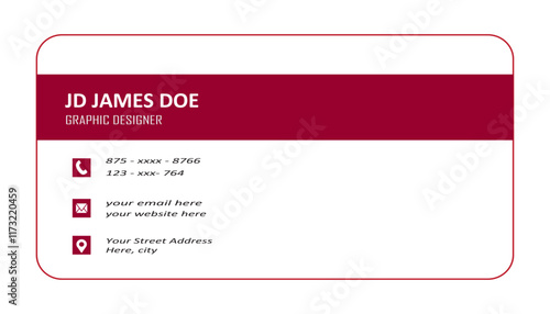 Unique red color double sided business card template for business 