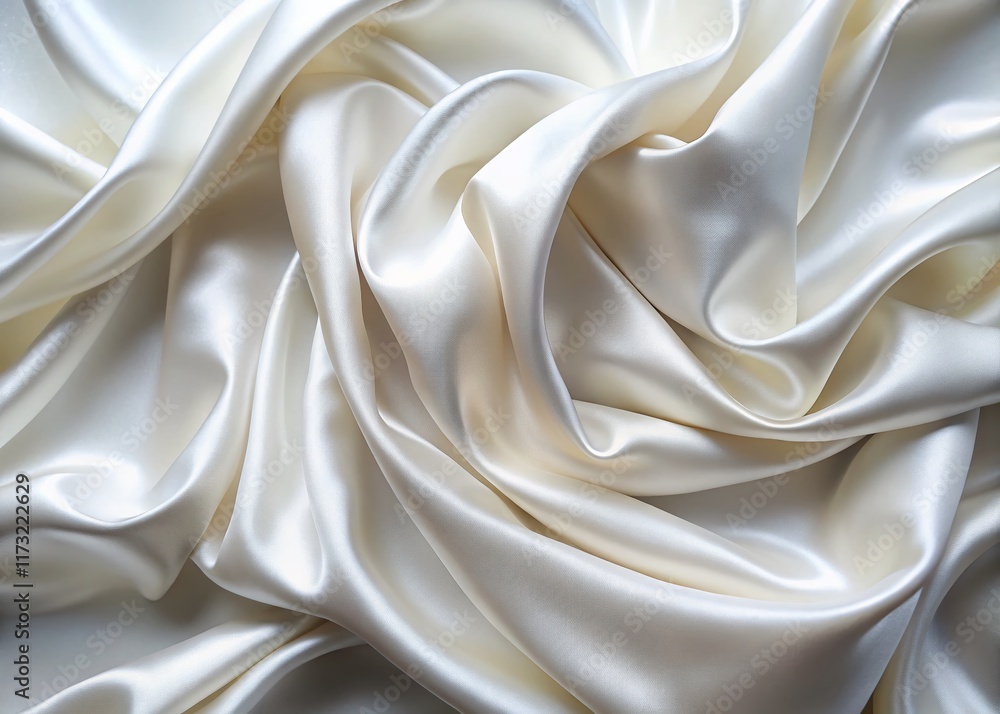 Fototapeta premium Elegant White Silk Fabric Draped for Wedding Photography - Luxurious Texture Background