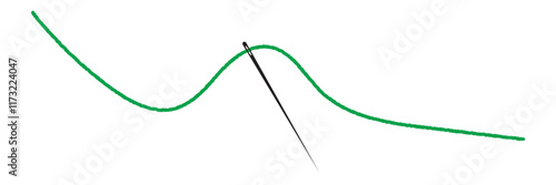 Sewing needle and thread. Icon